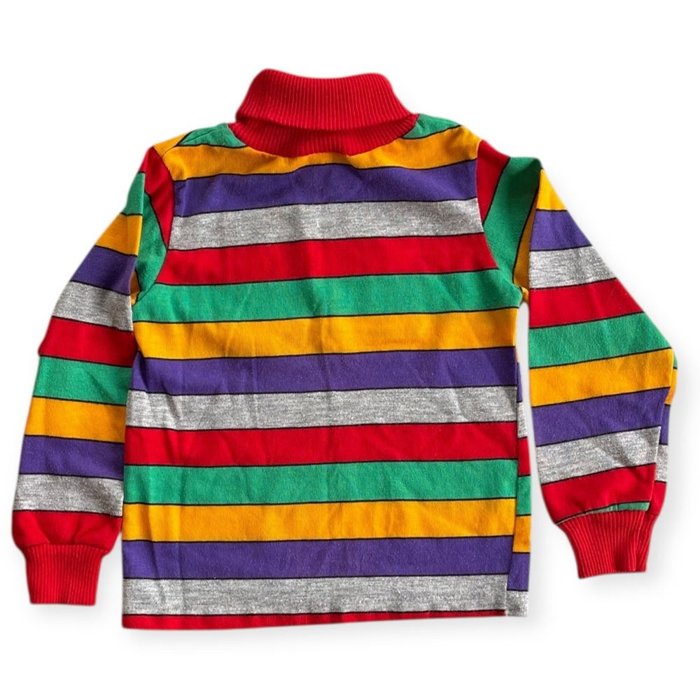 Vintage Kidstuff Striped Embroidered Team Football Turtleneck Long Sleeve Shirt - Picture 7 of 7